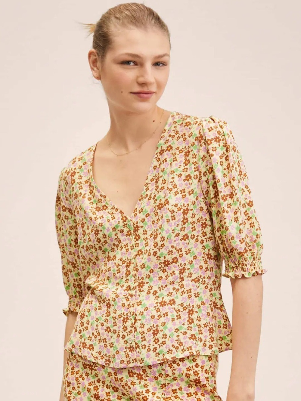 MANGO Floral Print Women's Top